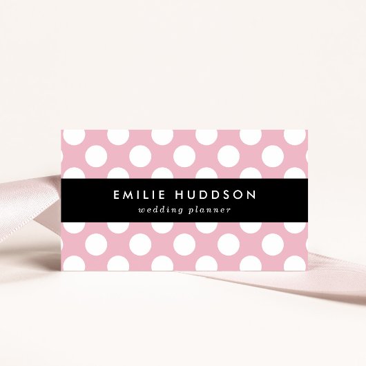 Carte De Visite Pois roses, Motif Pointe Polka, Points, Pointe