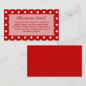Carte De Visite Pois rouge + Couleur faite sur commande (Devant / Derrière)