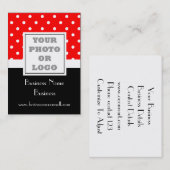 Carte De Visite Pois rouge et logo (Devant / Derrière)