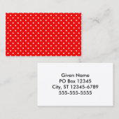 Carte De Visite Pois rouges et blancs (Devant / Derrière)