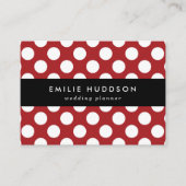 Carte De Visite Pois rouges, Motif à points polka, points, pointil (Devant)