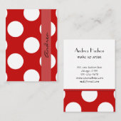 Carte De Visite Pois rouges, Motif à points polka, points, pointil (Devant / Derrière)