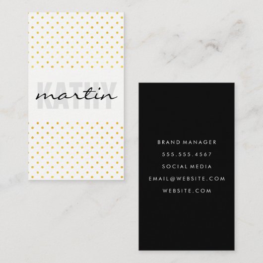 Carte De Visite Pois / Trendy Text Overlay (Devant / Derrière)