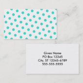 Carte De Visite Pois turquoise (Devant / Derrière)