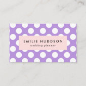 Carte De Visite Pois violets, Motif à points Polka, points, pointi (Devant)