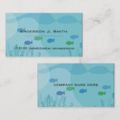 Carte De Visite Poisson, algue, graphique professionnel sous-marin (Devant / Derrière)
