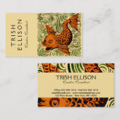 Carte De Visite Poisson Antique Carrelage Ancien art (Devant / Derrière)