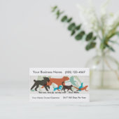 Carte De Visite Poisson Bain Oiseaux Voler Chiens Marcher Animaux (Debout devant)