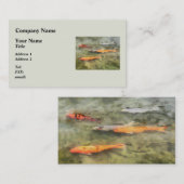 Carte De Visite Poisson - Banc de carpes koï : (Devant / Derrière)