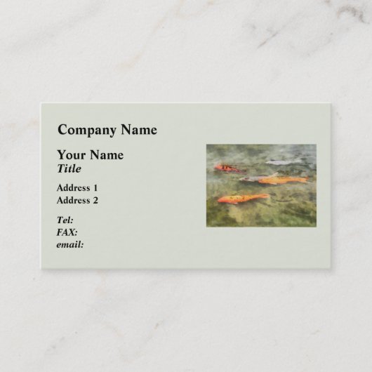 Carte De Visite Poisson - Banc de carpes koï : (Devant)
