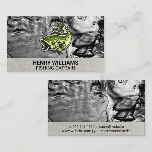 Carte De Visite Poisson basse | Eau (Devant / Derrière)
