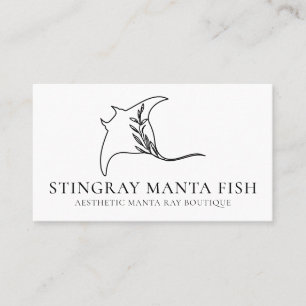 Carte De Visite Poisson blanc raie de manta raie