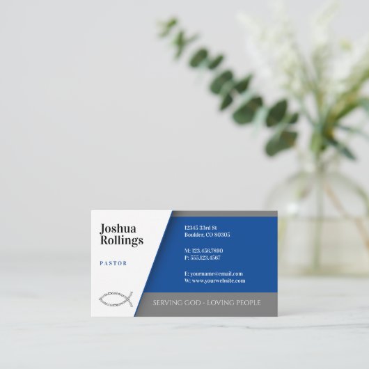 Carte De Visite Poisson chrétien (Debout devant)