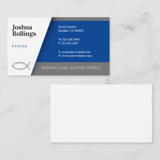 Carte De Visite Poisson chrétien (Devant / Derrière)