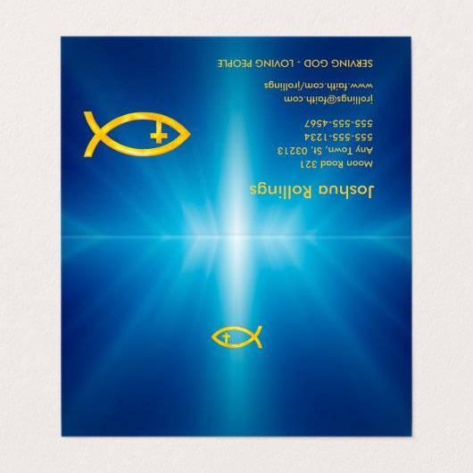 Carte De Visite Poisson chrétien (Extérieur déplié)