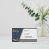 Carte De Visite Poisson chrétien avec croix | Inspirationnel (Debout devant)