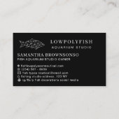 Carte De Visite Poisson d'aquarium noir (Dos)