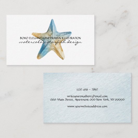 Carte De Visite Poisson étoilé (Devant / Derrière)