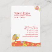 Carte De Visite Poisson Fleur Garde d'enfants | Garderie (Dos)