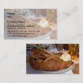 Carte De Visite Poisson-frites avec une pinte de cidre (Devant / Derrière)