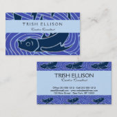 Carte De Visite Poisson Gras Baignade Océan Bleu Pêche (Devant / Derrière)