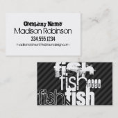 Carte De Visite Poisson ; Gris noir et gris foncé (Devant / Derrière)