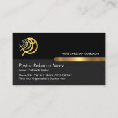 Carte De Visite Poisson Ichthus Sur Couches De Gris Noir (Devant)