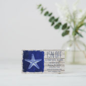 Carte De Visite poisson marin bleu marine blanc blanc (Debout devant)