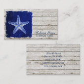 Carte De Visite poisson marin bleu marine blanc blanc (Devant / Derrière)