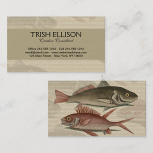 Carte De Visite Poisson Perche Rouge Pêcheur d'Art