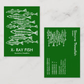 Carte De Visite POISSON RAYONS X - Vert Herbe Profond (Devant / Derrière)