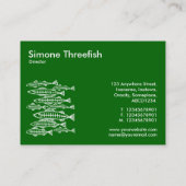 Carte De Visite POISSON RAYONS X - Vert Herbe Profond (Dos)