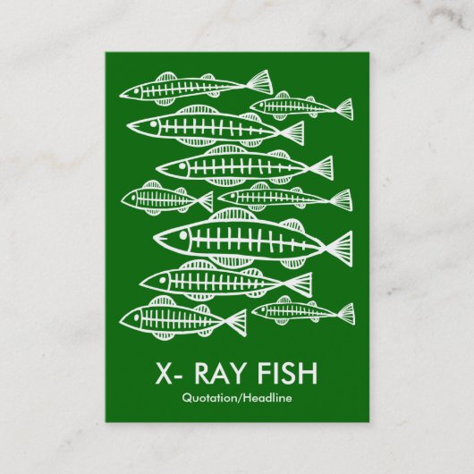 Carte De Visite POISSON RAYONS X - Vert Herbe Profond (Devant)