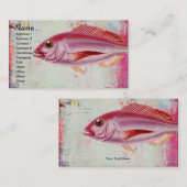 Carte De Visite Poisson rose (Devant / Derrière)