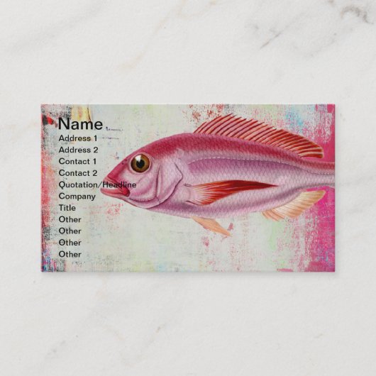 Carte De Visite Poisson rose (Devant)