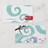 Carte De Visite Poisson rouge bleu vagues finition métallique plat (Devant / Derrière)