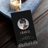 Carte De Visite Poisson rouge gris koi sur l'Arrière - plan noir A