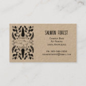 Carte De Visite Poisson Saumon unique Pêche Nature Kraft Botanique (Dos)