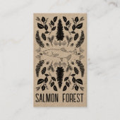 Carte De Visite Poisson Saumon unique Pêche Nature Kraft Botanique (Devant)