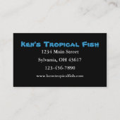 Carte De Visite Poisson tropical (Dos)