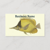 Carte De Visite Poisson tropical jaune Chelmon Longirostris, vinta (Devant)