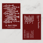 Carte De Visite POISSON X-RAY - Rouge profond (Devant / Derrière)