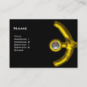 Carte De Visite POISSONS ABSTRAIT, Perle noir jaune rose gris