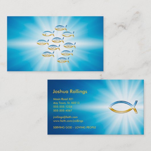 Carte De Visite Poissons chrétiens (Devant / Derrière)