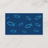 Carte De Visite Poissons chrétiens bleus (Dos)