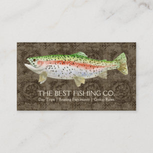 Carte De Visite Poissons classieux d'affaires de guide de bateau