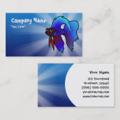 Carte De Visite Poissons de Betta de bande dessinée/poissons de (Devant / Derrière)