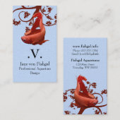 Carte De Visite Poissons de combat siamois rouges de Betta (Devant / Derrière)