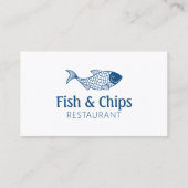 Carte De Visite Poissons et Chips Restaurant de fruits de mer Chev (Dos)