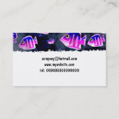 Carte De Visite Poissons grunges, nom de la société (Dos)